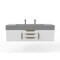 Castello Usa Nile 60" Wall Mounted White Vanity With Gray Top And Gold Handles CB-MC-60W-GLD-2053-GR - alternate 1